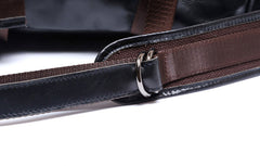 Genuine Leather Mens Cool Backpack Sling Bag Large Black Travel Bag Hiking Bag for men