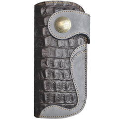Handmade Leather Biker Wallet Mens Cool Chain Wallet Long Wallet Trucker Wallet with Chain
