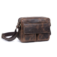 Genuine Leather Mens Cool Messenger Bag Chest Bag Bike Bag Cycling Bag for men