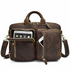 Genuine Leather Mens Cool Messenger Bag Work Bag Satchel Bag Briefcase Bag for men