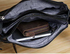 Genuine Leather Mens Cool Messenger Bag Chest Bag Bike Bag Cycling Bag for men