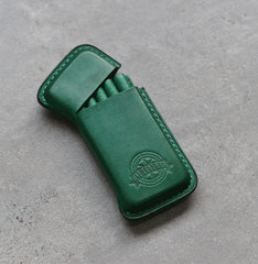 Handmade Green Leather Womens 10pcs Cigarette Holder Case Cool Custom Cigarette Case for Women - iwalletsmen