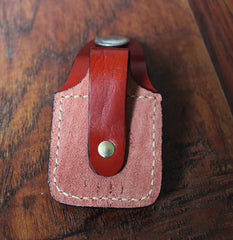 Mens Leather Zippo Lighter Pouch with Loop Cool Zippo lighter case with Clip - iwalletsmen