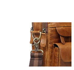 Genuine Leather Mens Cool Messenger Bag Chest Bag Bike Bag Cycling Bag for men