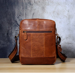 Genuine Leather Mens Cool Messenger Bag Small Bag Chest Bag Bike Bag Cycling Bag for men