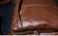 Genuine Leather Mens Cool Messenger Bag Square Bag Chest Bag Bike Bag Cycling Bag for men
