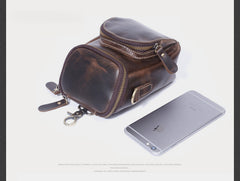 Leather Belt Pouch Mens Small Cases Waist Bag Hip Pack Belt Bag Fanny Pack Bumbag for Men