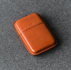 Handmade Brown Leather Mens 11pcs Cigarette Holder Case Cool Custom Cigarette Case for Men - iwalletsmen