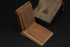 Handmade Leather Tooled World of Warcraft Lich King Mens billfold Wallet Cool Leather Wallet Slim Wallet for Men
