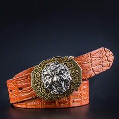 Handmade Genuine Leather Punk Rock Chinese Monster Mens Cool Men Biker Trucker Leather Belt