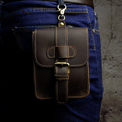 Leather Belt Pouch Mens Small Cases Waist Bag Hip Pack Belt Bag Fanny Pack Bumbag for Men