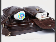 Genuine Leather Mens Cool Messenger Bag Chest Bag Bike Bag Cycling Bag for men