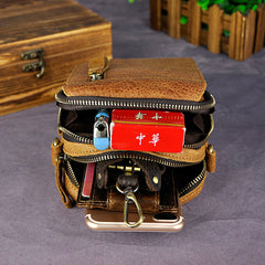 Leather Belt Pouch Mens Small Cases Waist Bag Hip Pack Belt Bag Fanny Pack Bumbag for Men