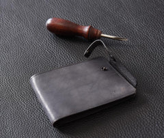 Handmade Mens Cool billfold Leather Wallet Men Small Slim Wallets Bifold for Men - iwalletsmen