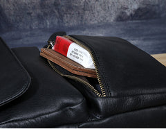Genuine Leather Mens Cool Messenger Bag Chest Bag Bike Bag Cycling Bag for men