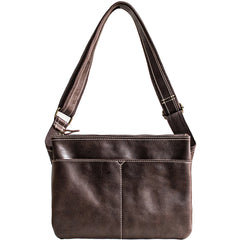 Genuine Leather Mens Cool Messenger Bag iPad Bag Chest Bag Bike Bag Cycling Bag for men