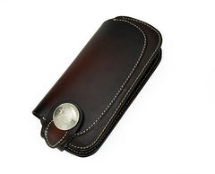 [On Sale] Handmade Mens Leather Biker Chain Wallets Cool Long Biker Wallet with Chain - iwalletsmen