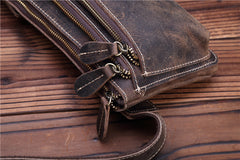 Leather Fanny Pack Mens Waist Bag Hip Pack Belt Bag Bumbag for Men