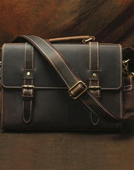 Vintage Leather Messenger Bag Briefcase Handbag Cool Shoulder Bag For Men - iwalletsmen