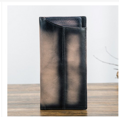 Black Cool Leather Mens Long Wallet Brown Long Wallet Vintage Bifold Long Wallet for Men - iwalletsmen