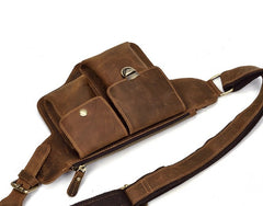 Cool LEATHER MENS FANNY PACK FOR MEN BUMBAG  CELL PHONE HOLSTER WAIST BAG for Men - iwalletsmen