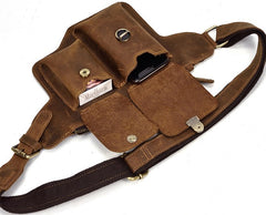 Cool LEATHER MENS FANNY PACK FOR MEN BUMBAG  CELL PHONE HOLSTER WAIST BAG for Men - iwalletsmen