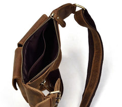 Cool LEATHER MENS FANNY PACK FOR MEN BUMBAG  CELL PHONE HOLSTER WAIST BAG for Men - iwalletsmen