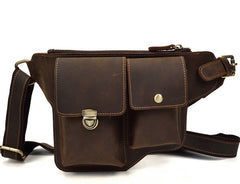 Cool LEATHER MENS FANNY PACK FOR MEN BUMBAG  CELL PHONE HOLSTER WAIST BAG for Men - iwalletsmen