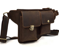 Cool LEATHER MENS FANNY PACK FOR MEN BUMBAG  CELL PHONE HOLSTER WAIST BAG for Men - iwalletsmen