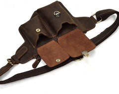 Cool LEATHER MENS FANNY PACK FOR MEN BUMBAG  CELL PHONE HOLSTER WAIST BAG for Men - iwalletsmen