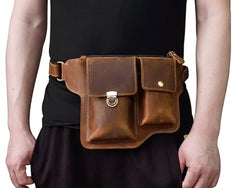 Cool LEATHER MENS FANNY PACK FOR MEN BUMBAG  CELL PHONE HOLSTER WAIST BAG for Men - iwalletsmen
