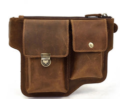 Cool LEATHER MENS FANNY PACK FOR MEN BUMBAG  CELL PHONE HOLSTER WAIST BAG for Men - iwalletsmen