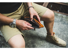 Cool Tan Leather Mens Long Wallet Clutch Wallet Black Wristlet Long Wallet Phone Wallet For Men - iwalletsmen