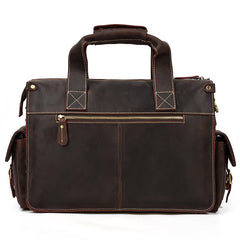 Brown Leather 13 inches Laptop Briefcase Mens Travel Work Bag Handbag Business Bags For Men