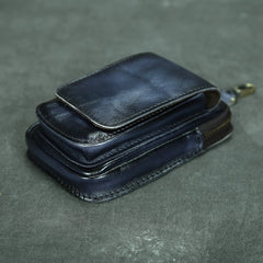 Tan Leather Mens Phone Holster Belt Pouch Mini Waist Pouch Belt Bags For Men