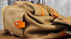 Tan Cool Mens Leather Backpack Travel Backpack Leather Hiking Backpack for Men - iwalletsmen