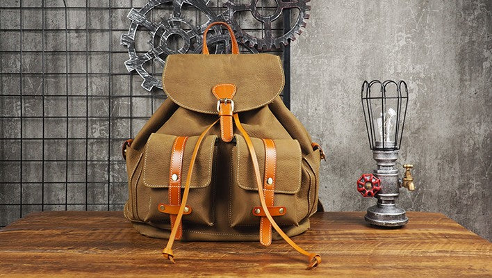 awesome mens leather backpack Tan Cool Mens Leather Backpack Travel Backpack Leather Hiking Backpack – iwalletsmen
