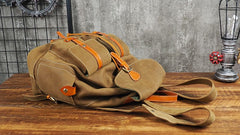 Tan Cool Mens Leather Backpack Travel Backpack Leather Hiking Backpack for Men - iwalletsmen