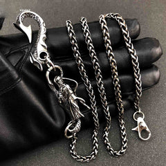 Badass Silver Dragon Mens Wallet Chain Jeans Chain Jean Chain Fashion Pants Chain For Men - iwalletsmen
