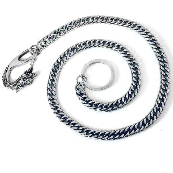 Badass Dragon Mens STAINLESS STEEL Wallet Chain Pants Chain Key Chain For Men - iwalletsmen