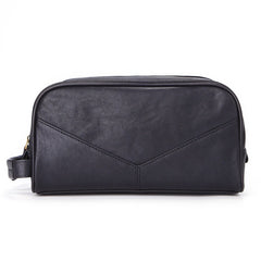 Toiletry Bag for Men Black Leather Dopp Kit Tan Leather Travel Organizer Shaving Bag for Men