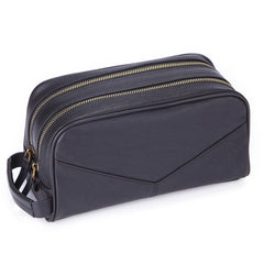 Toiletry Bag for Men Black Leather Dopp Kit Tan Leather Travel Organizer Shaving Bag for Men