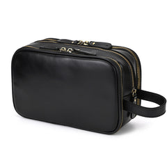 Toiletry Bag for Men Leather Dopp Kit Leather Travel Organizer Shaving Bag for Men