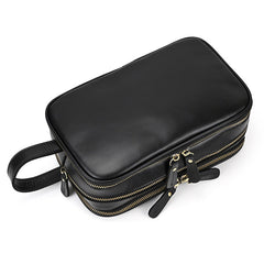 Toiletry Bag for Men Leather Dopp Kit Tan Leather Travel Organizer Shaving Bag for Men
