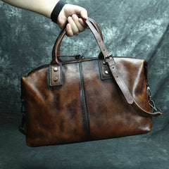 Best Brown Leather Mens 12'' Handbag Travel Handbag Work Handbag Shoulder Bag For Men