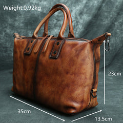 Best Coffee Leather Mens 12'' Handbag Travel Handbag Work Handbag Shoulder Bag For Men