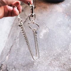 Trendy Silver Double Womens Mens Pants Chain Long Jeans Chain Jean Chain Wallet CHain For Men - iwalletsmen