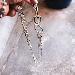 Trendy Silver Double Womens Mens Pants Chain Long Jeans Chain Jean Chain Wallet CHain For Men - iwalletsmen