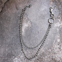 Trendy Silver Double Womens Mens Pants Chain Long Jeans Chain Jean Chain Wallet CHain For Men - iwalletsmen