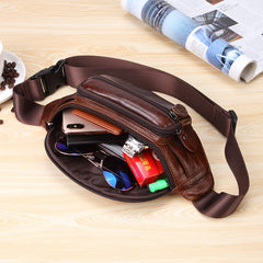 Vintage Leather Brown Men's Fanny Pack Chest Bag Waist Bag For Men - iwalletsmen